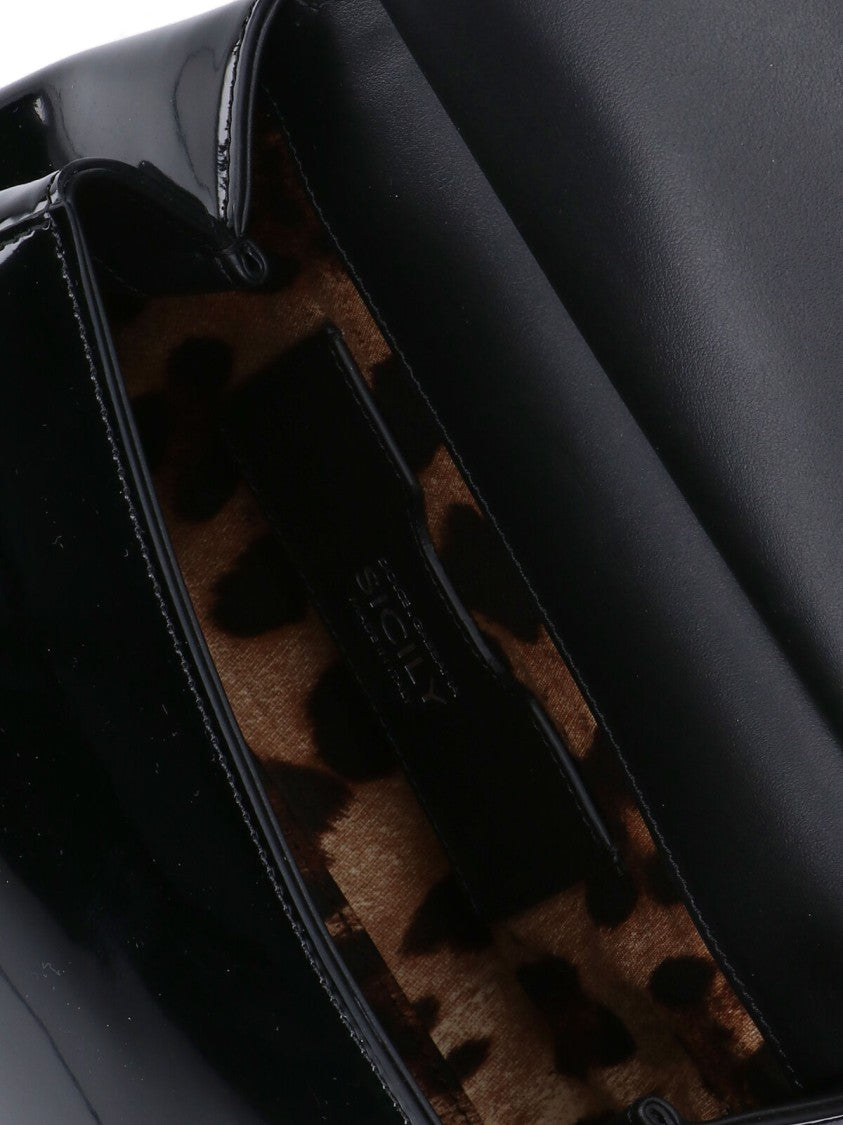Dolce & Gabbana Structured Handbag With Glossy Patent Finish