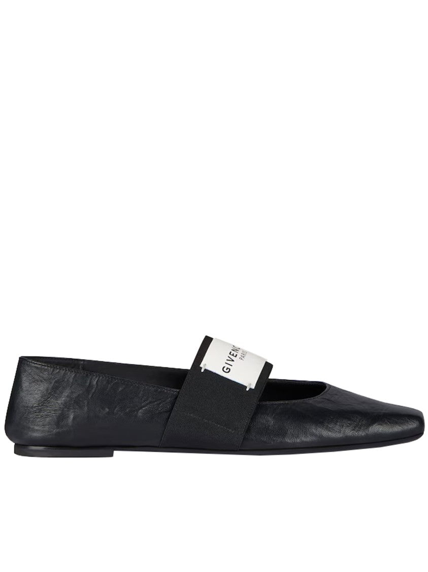 Givenchy Ballerina Pointed Toe Black Lambskin Flats