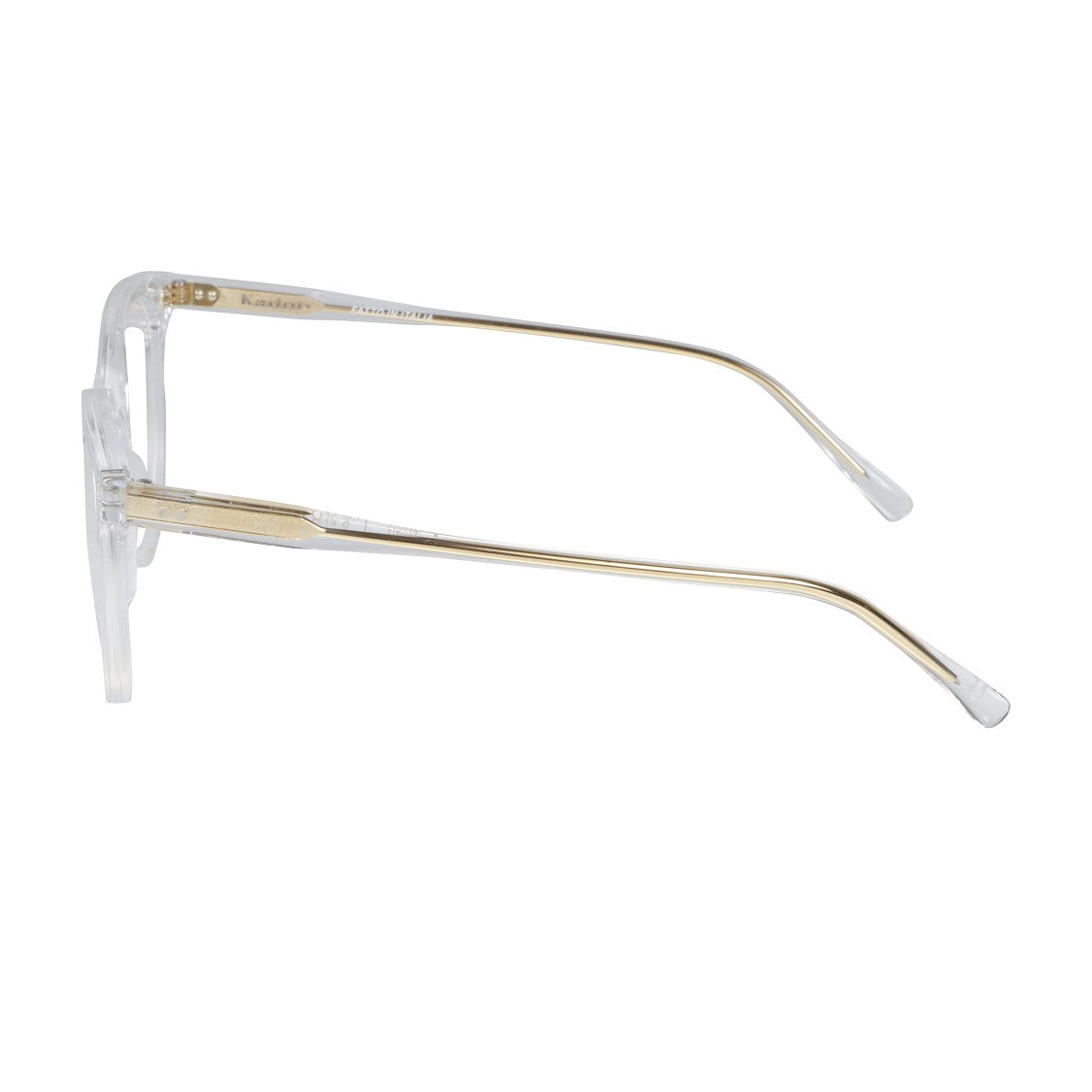 Kador Cynda/N-52 Transparent Round Frame Eyeglasses With Metallic Gold Temples