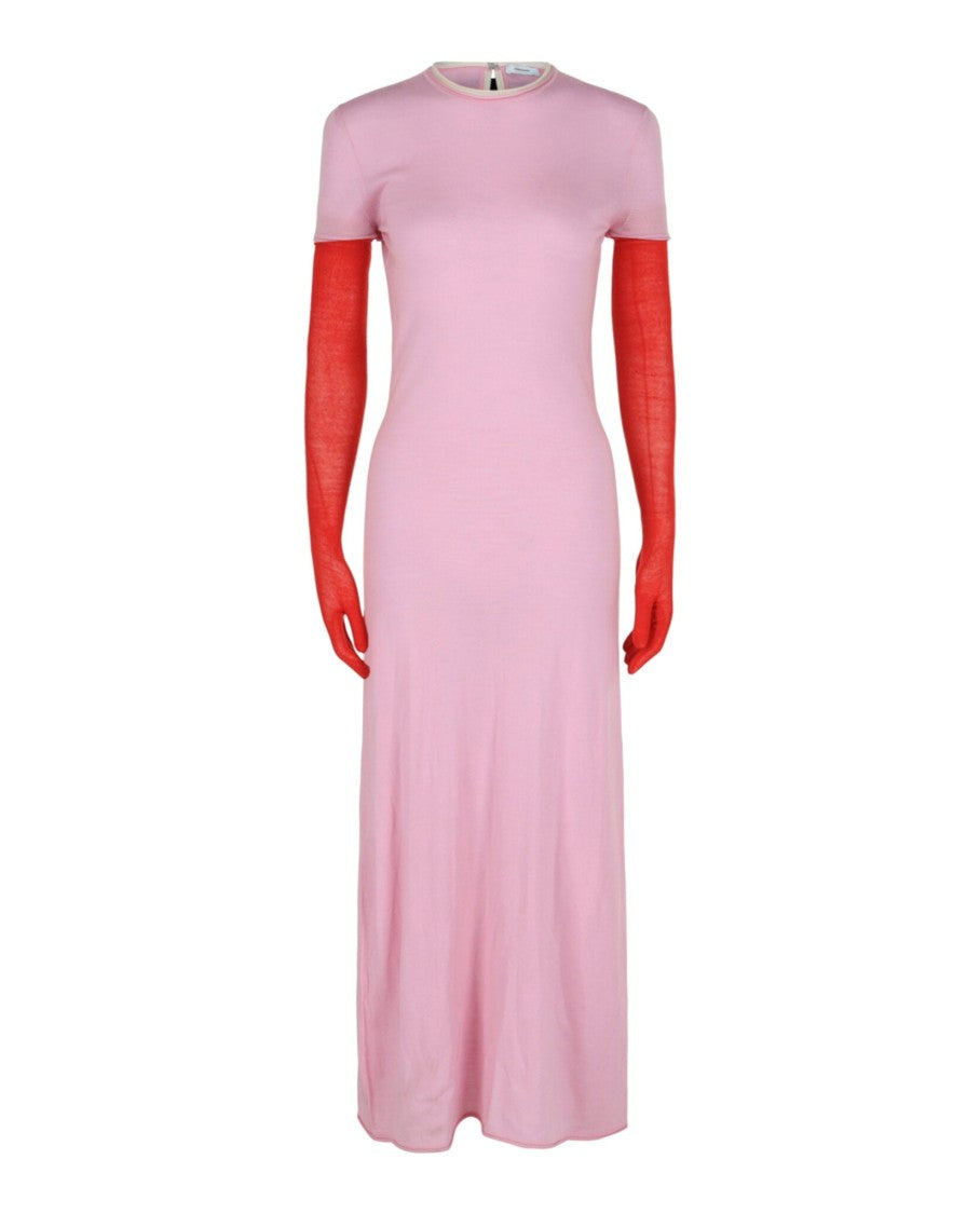 Ferragamo Contrast Trim Maxi Dress With Gloves