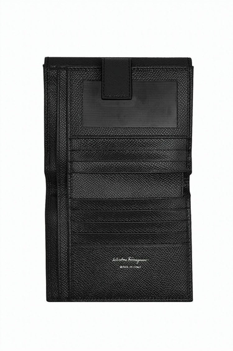 Salvatore Ferragamo Textured Calf Leather Wallet With Gold-Tone Emblem