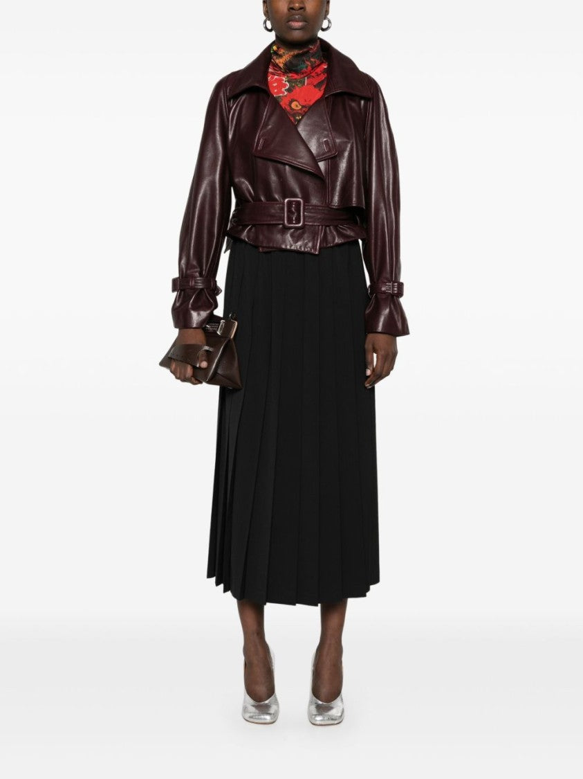Junya Watanabe Pleated Midi Skirt With Flared Design