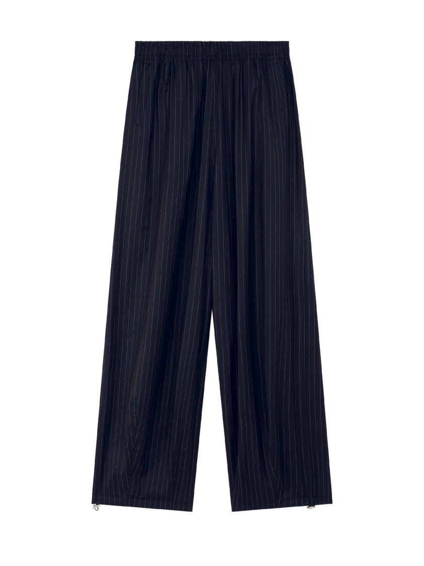 The Frankie Shop Blue Viscose-Blend Pinstripe Wide-Leg Pants