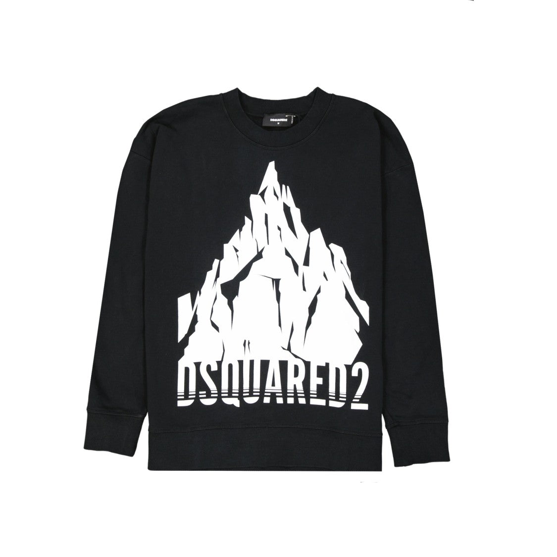 Dsquared2 Black Cotton Sweatshirt With Bold Logo Graphics