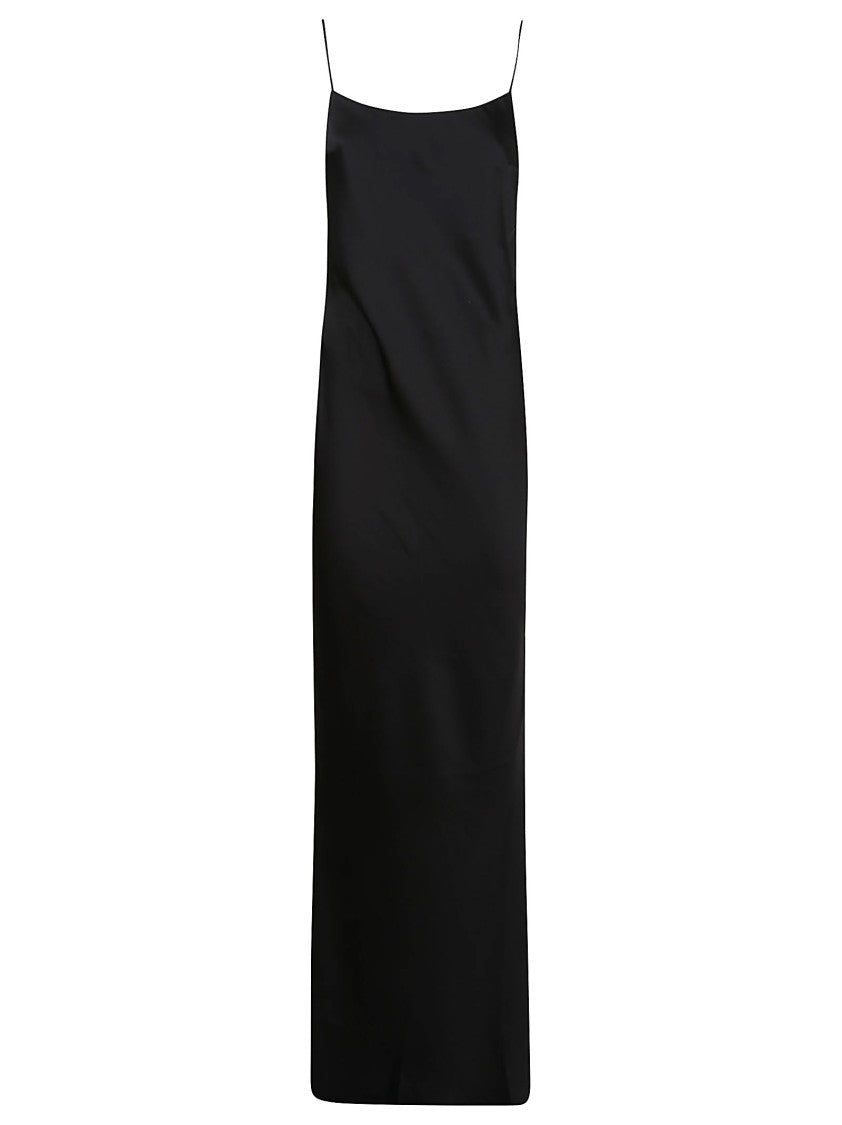 The Andamane Form-Fitting Black Evening Dress With Spaghetti Straps
