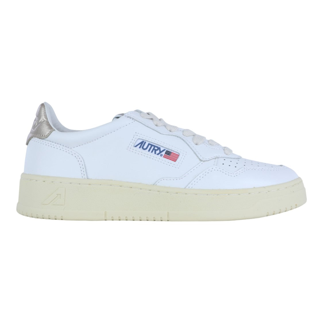 Autry White Sneakers With Metallic Accents