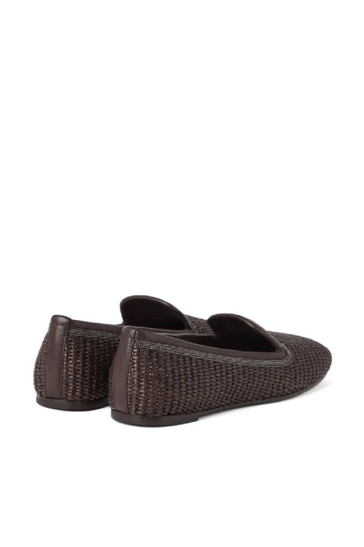Brunello Cucinelli Woven Design Slippers With Elegant Silhouette