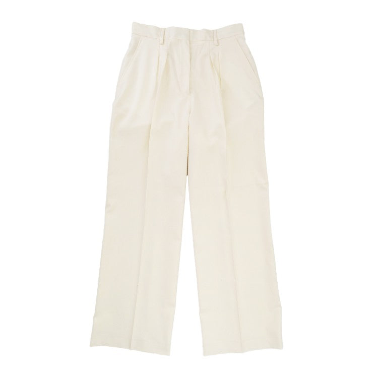 Officine Generale High-Waisted Wide Leg Pants With Double Pleats