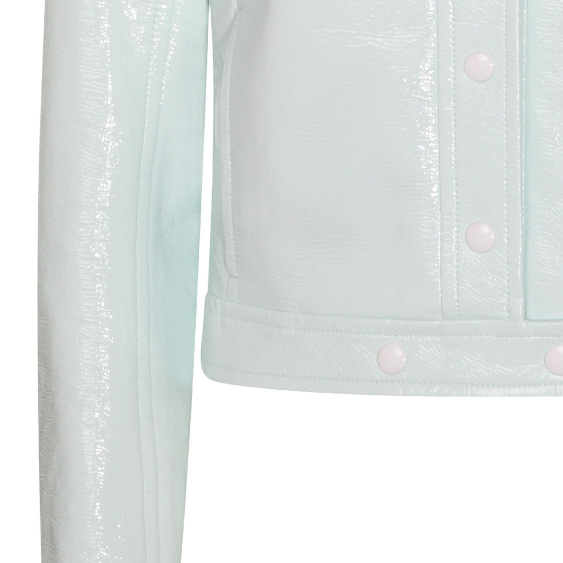 Courrèges Cropped Patent Leather Jacket With Embossed Logo