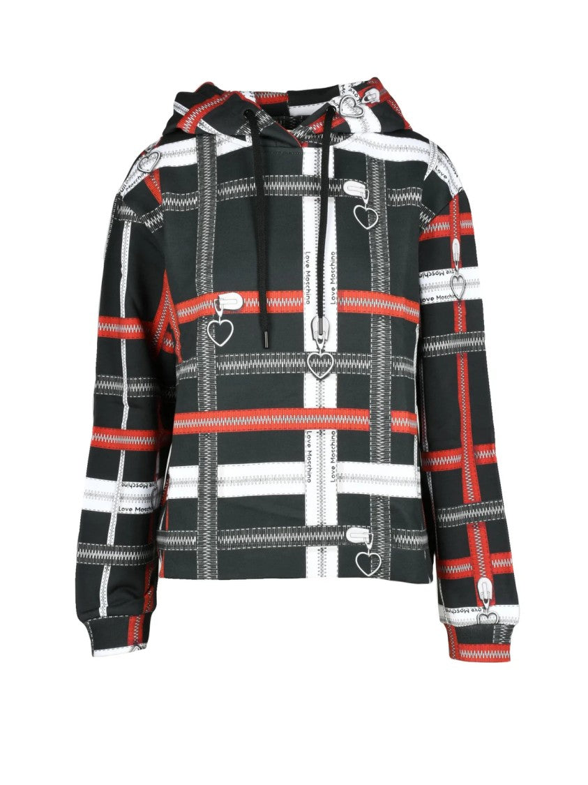 Love Moschino Black Cotton Crewneck Regular Fit Sweatshirt