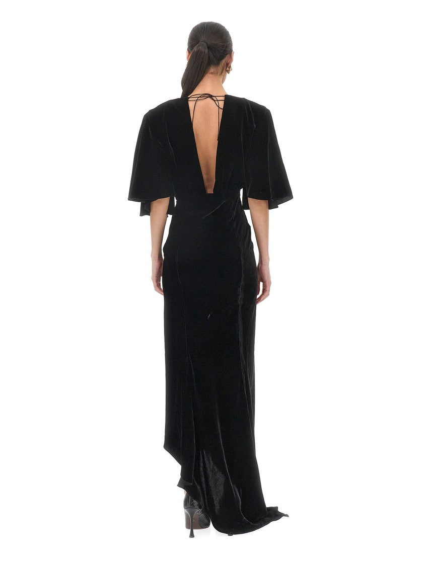 Roberto Cavalli Maxi Dress With Deep V-Neckline