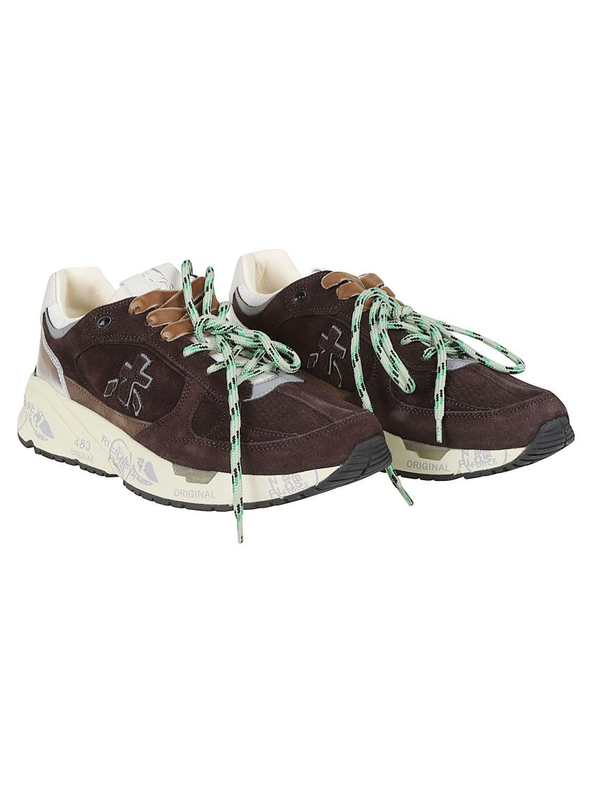 Premiata Dark Brown Mased Suede Metallic Sneakers