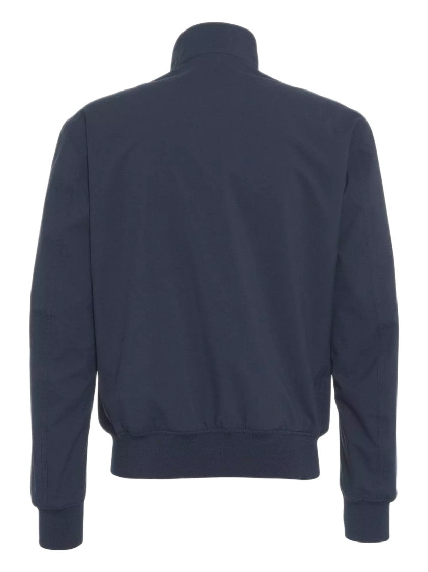 Blauer Refined Blue Neoprene Bomber Jacket With Internal Seams