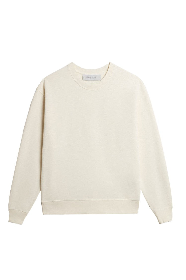 Golden Goose Cream White Boxi Logo Patch Sweatshirt
