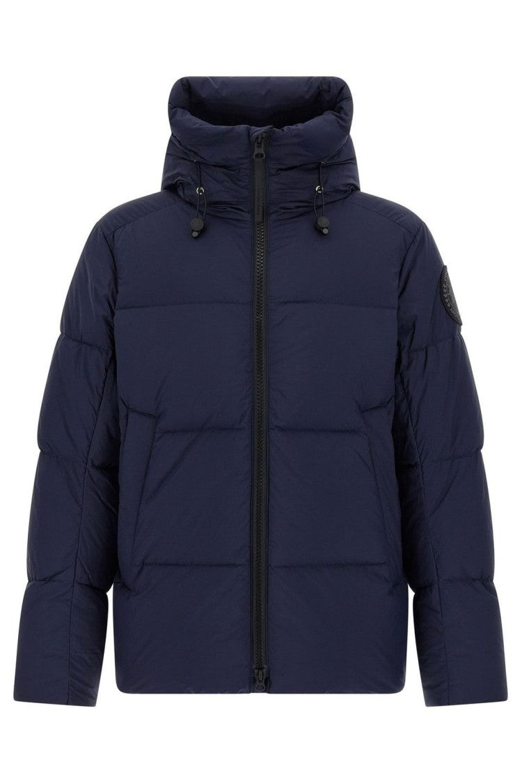 Canada Goose Black Classic Front-Zip Jacket With High Collar And Utility Pockets