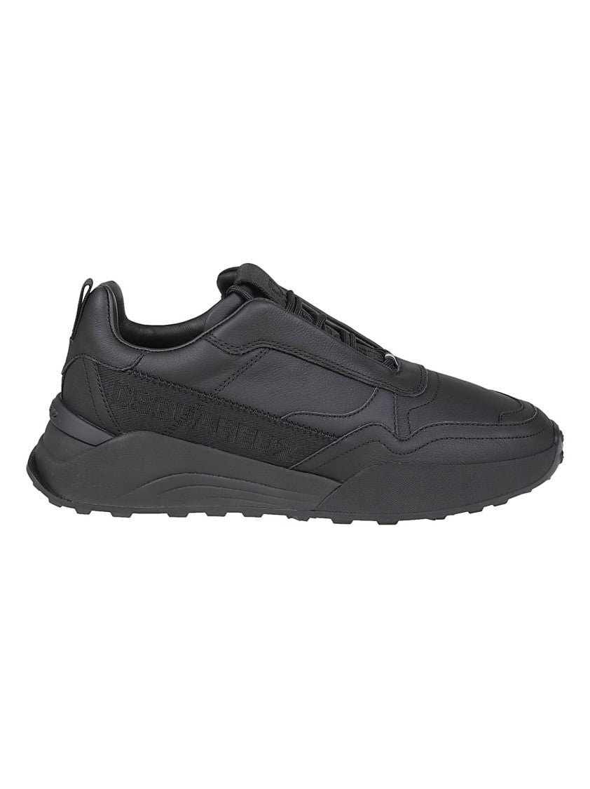 Dsquared2 Black Flow Lace-Up Low-Top Calf Leather Sneakers