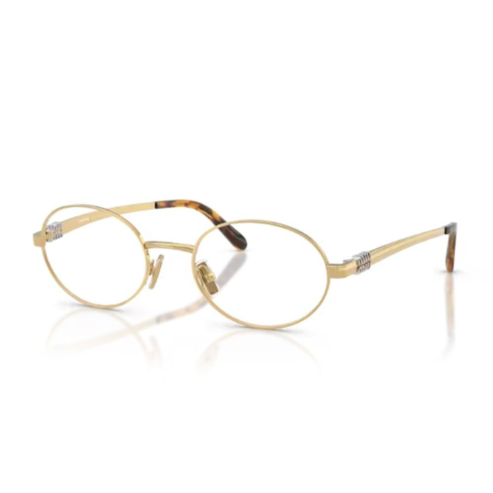 Miu Miu Ovale Gold-Toned Metal Sunglasses With Tortoiseshell Temple Tips