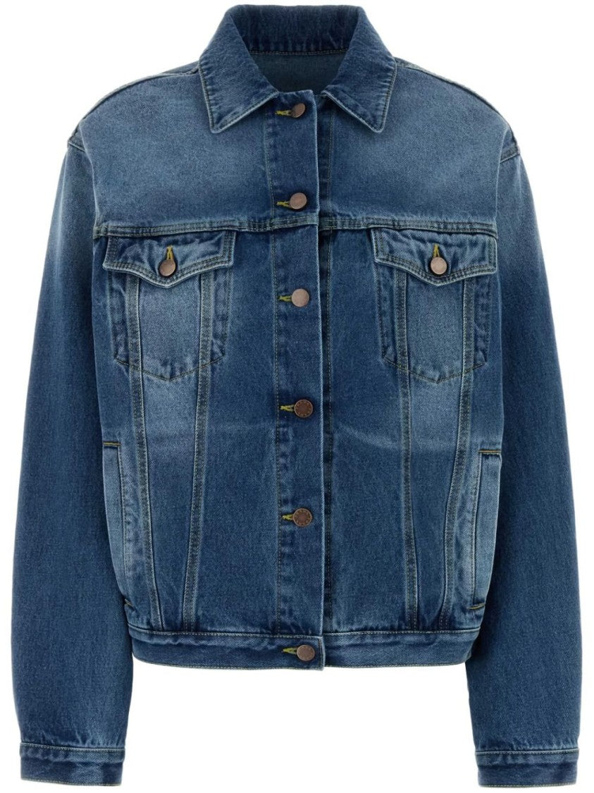 Prada Vintage-Inspired Blue Denim Jacket With Oversized Fit