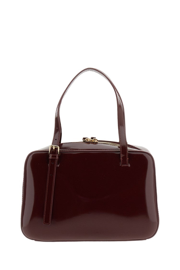 A.P.C. Structured Patent Leather Virginie Box Bag With Versatile Carrying Options