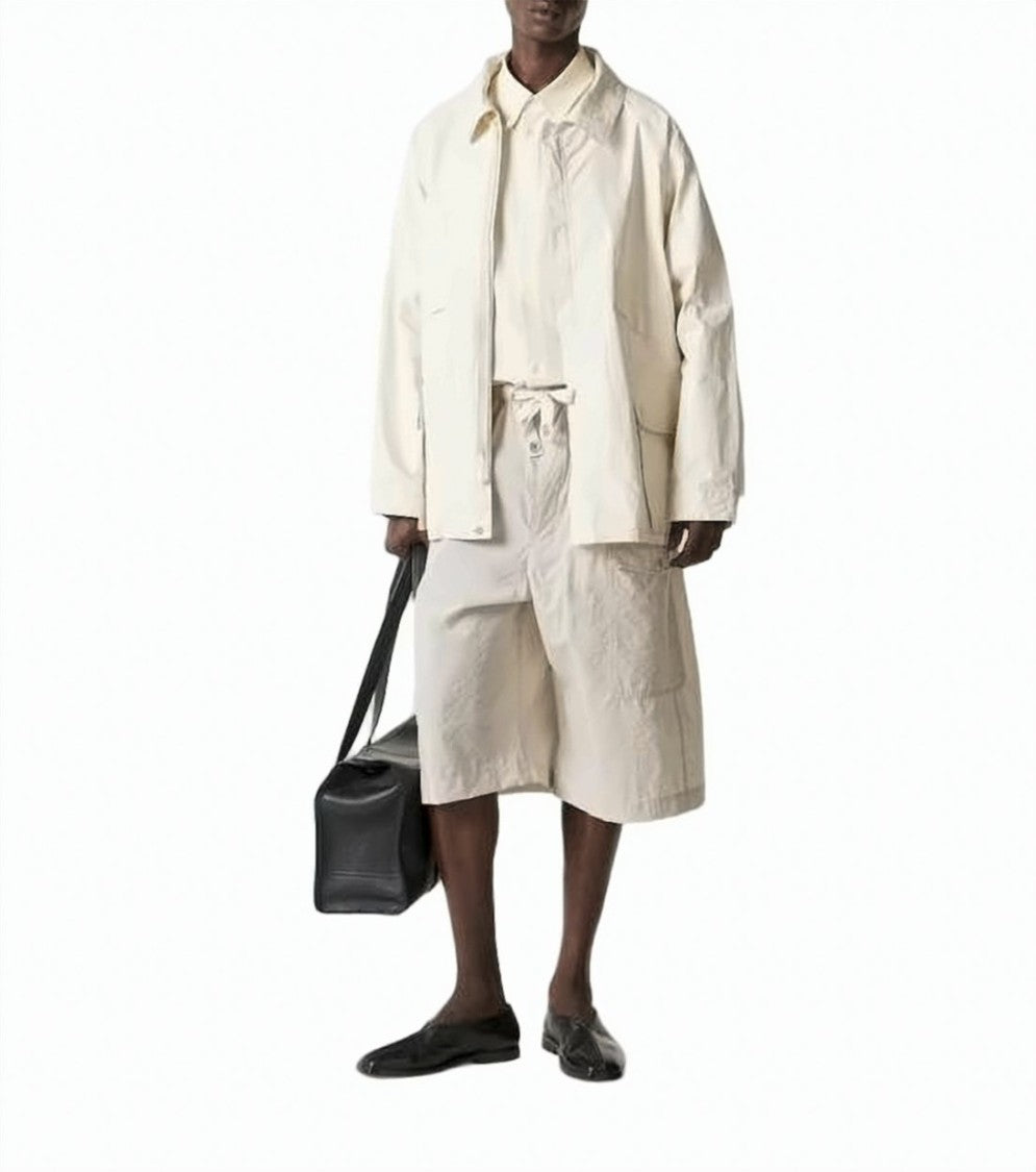 Lemaire Relaxed Fit Neutral Shorts With Flap Pocket