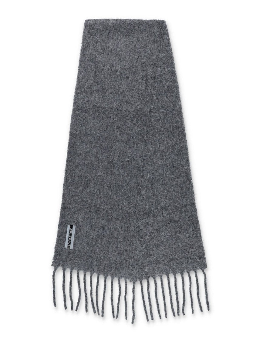 Our Legacy Soft Fuzzy Dark Grey Alpaca Blend Scarf