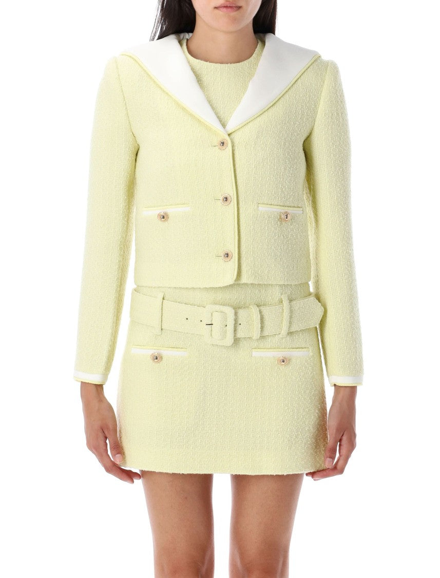 Self-Portrait Boucle Contrast Collar Jacket