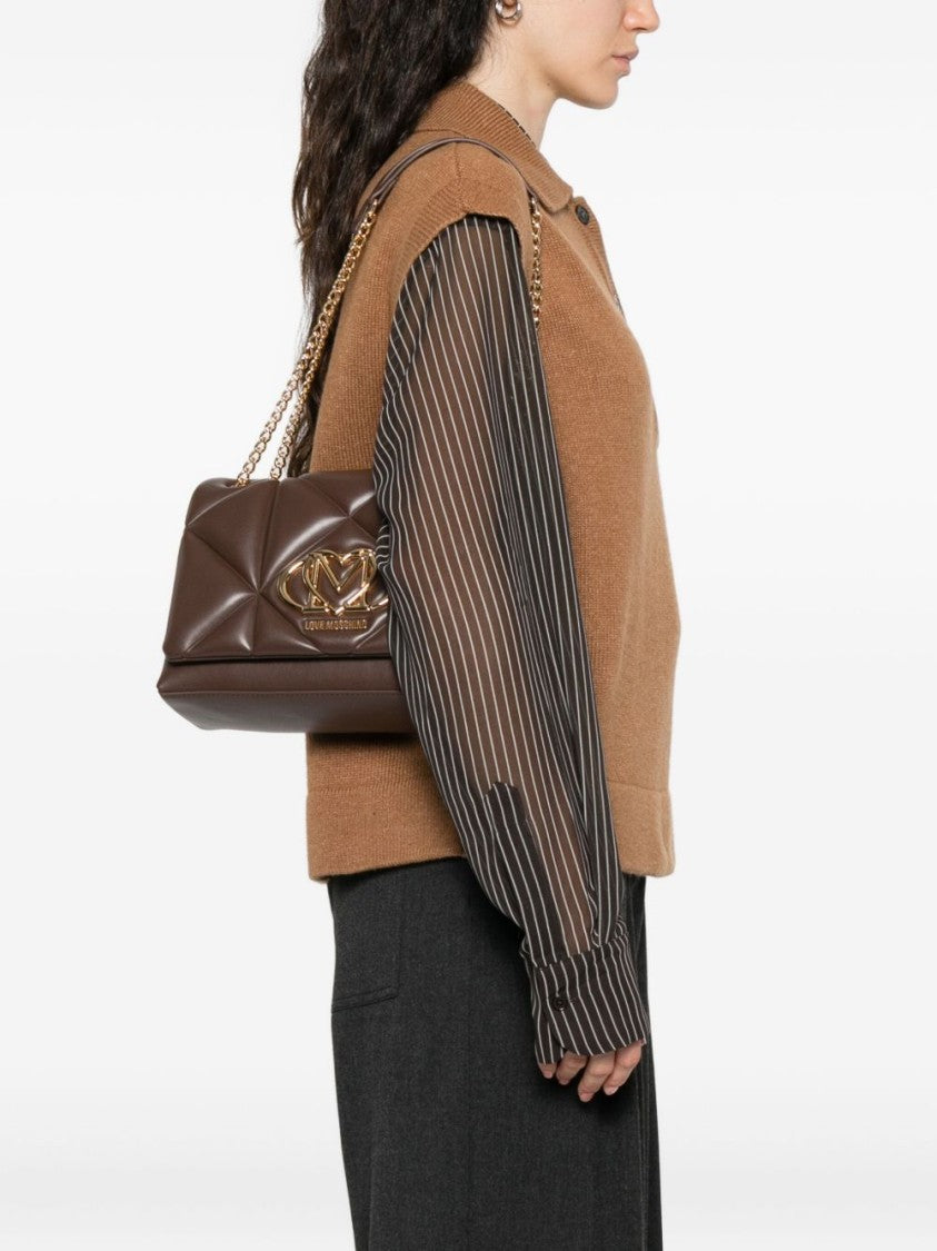 Love Moschino Quilted Shoulder Bag With Gold-Tone Logo Plaque