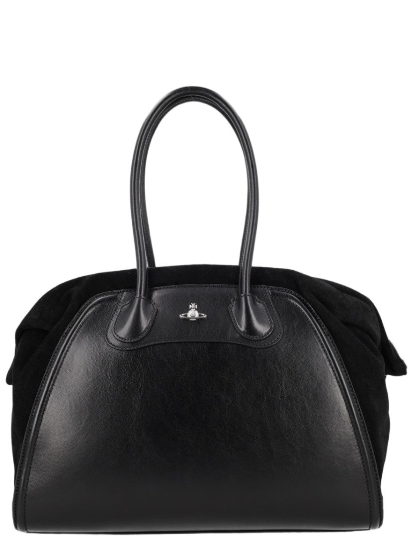 Vivienne Westwood Neutrals Shirley Holdall Structured Suede Handbag