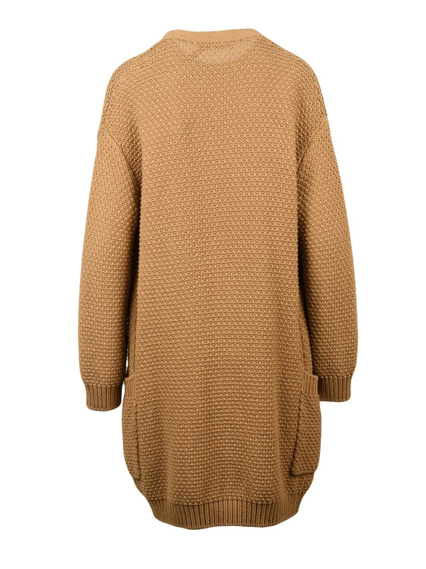 Max Mara Beige Cotton Long Cardigan