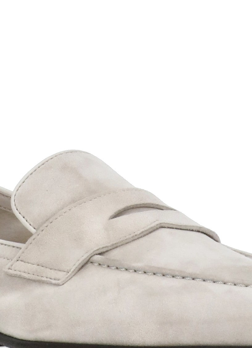 Brunello Cucinelli Beige Suede Leather Loafers