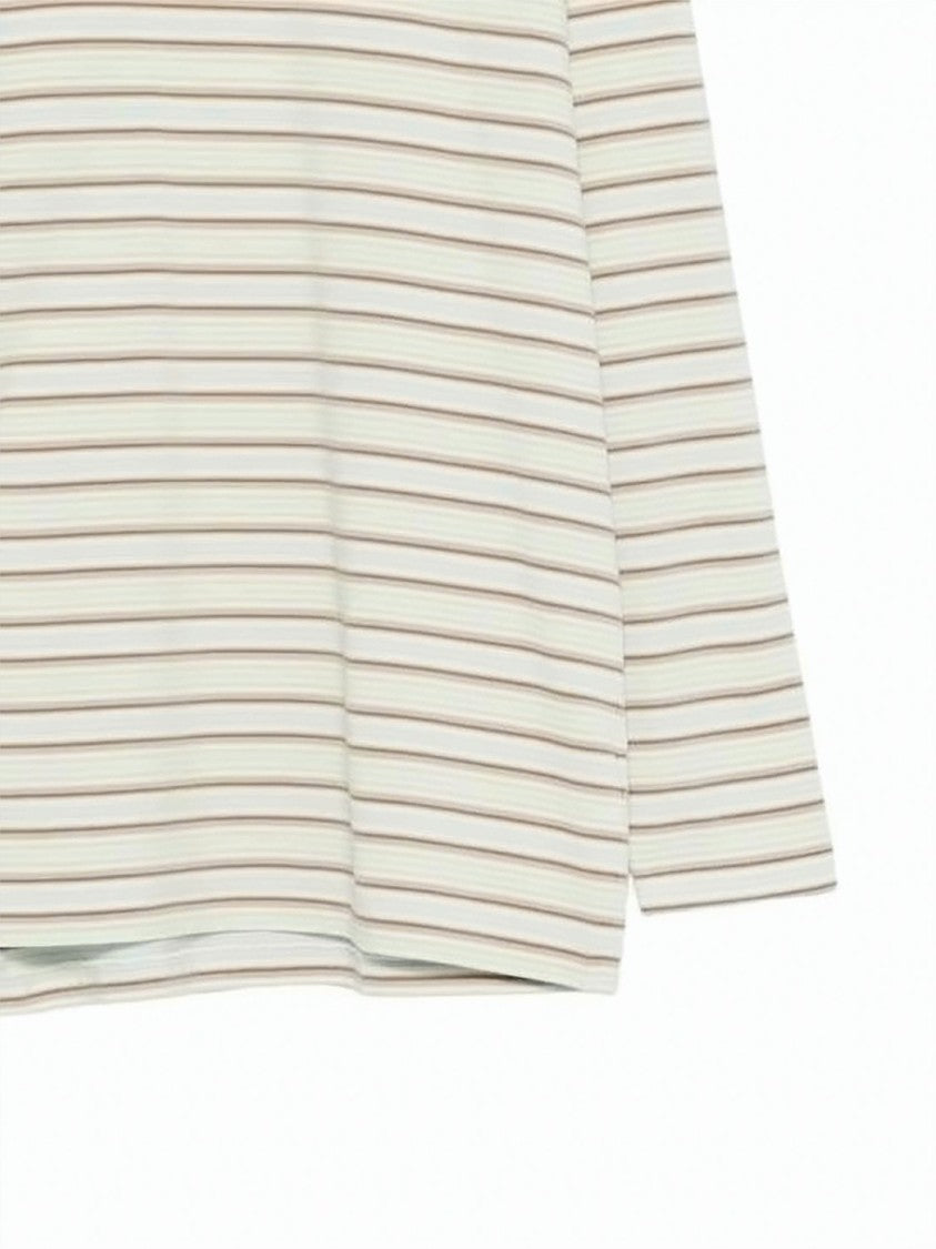 Auralee Long-Sleeve Cotton T-Shirt With Striped Design
