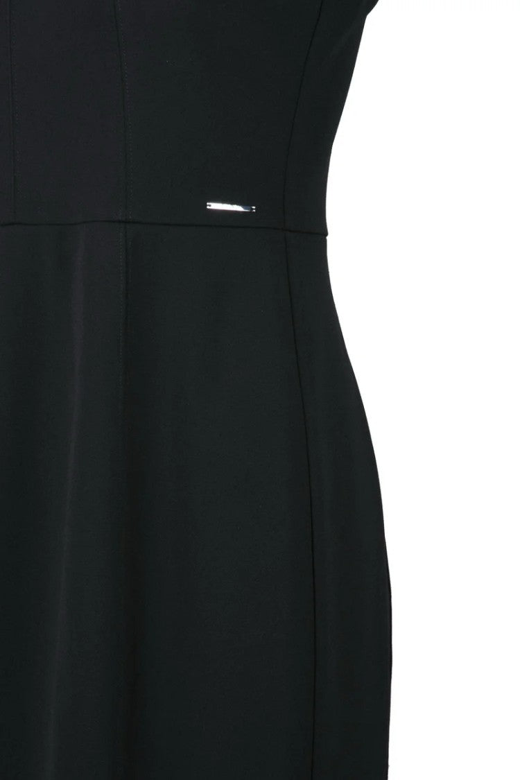 Calvin Klein Black Polyester Elastane Women's Sheath Dress