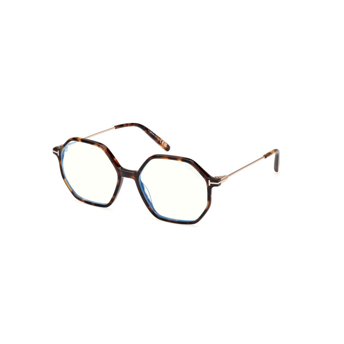 Tom Ford Ft5952-B Octagonal Tortoiseshell Frame Eyeglasses