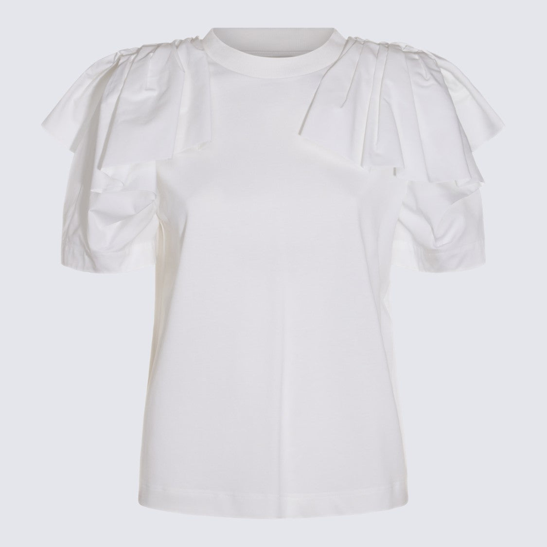 Alexander Mcqueen White Cotton Draped Detailing T-Shirt