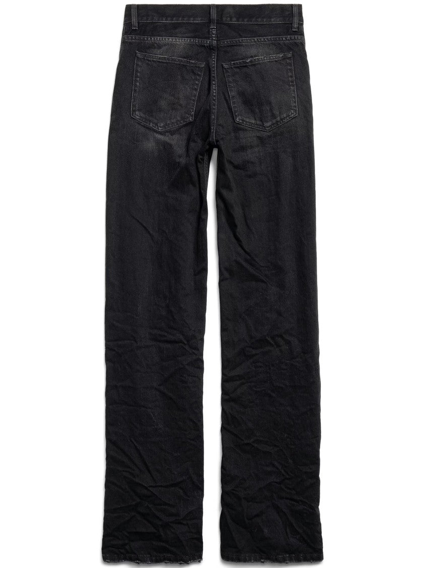 Balenciaga Black Wide Leg Relaxed Fit Jeans