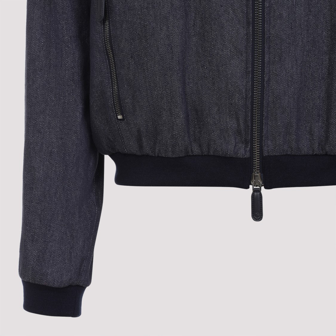 Giorgio Armani Ribbed Grey Bomber Jacket