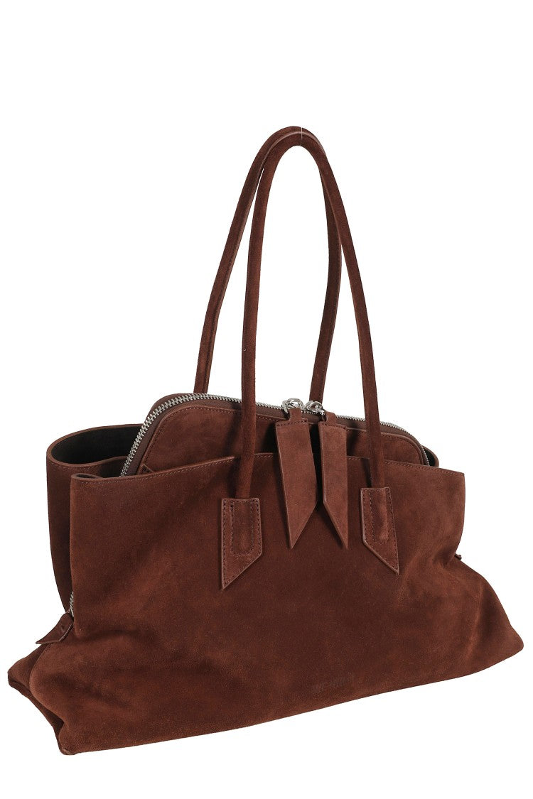 The Attico Light Brown La Passeggiata Medium Suede Tote Bag