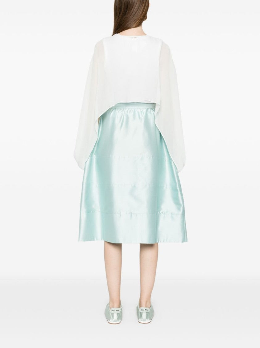 Twin-Set Aquamarine Blue Semi-Sheer Round Neck Sweater