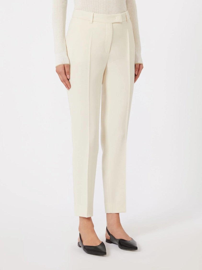Max Mara White Jerta Straight-Leg Tailored Trousers