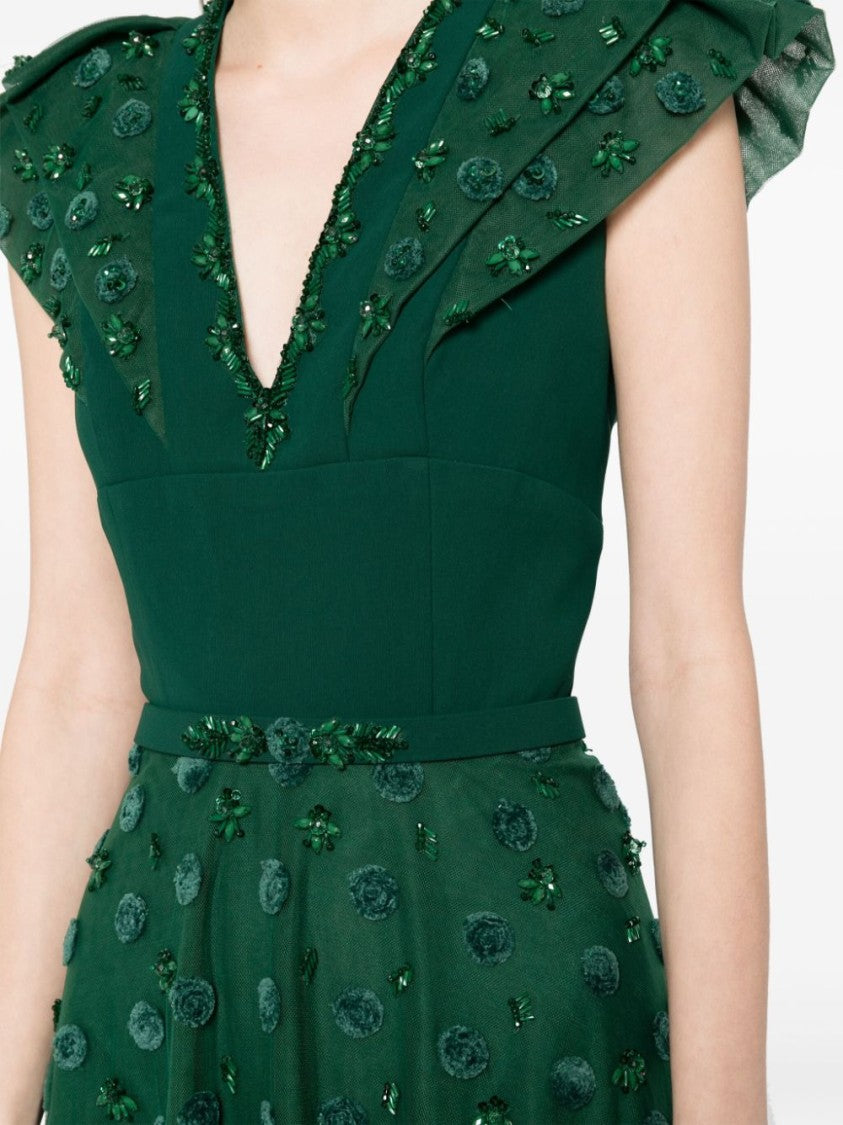 Saiid Kobeisy Beaded Tulle Dress With Polka Dots