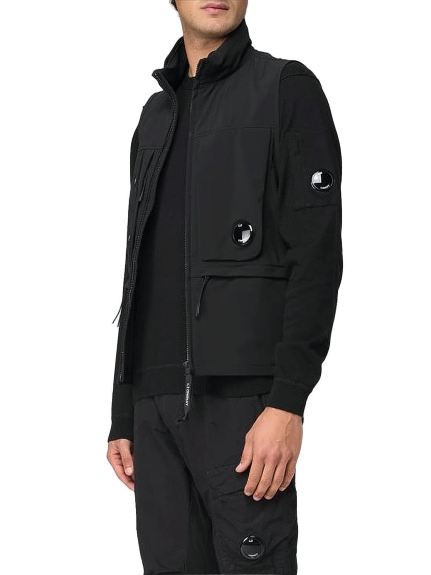 C.P. Company Modern Black Jacket With High Collar