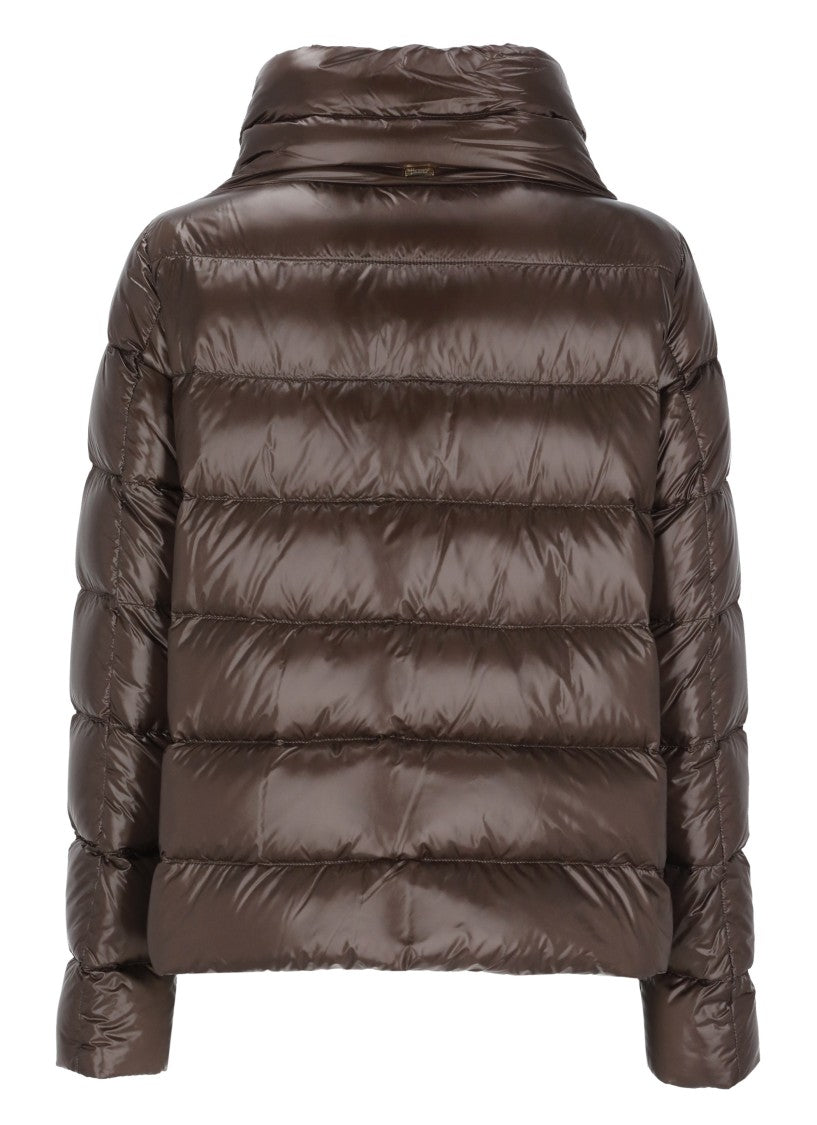 Herno Dark Brown Boxy Quilted Down Jacket