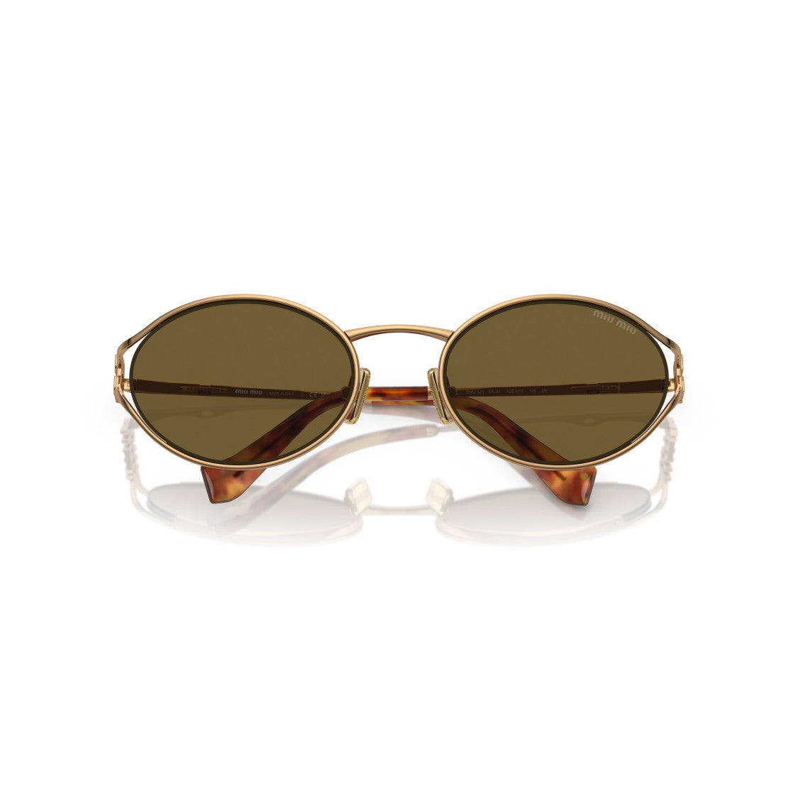 Miu Miu 0Mu 52Ys Gold Metal Frame Sunglasses