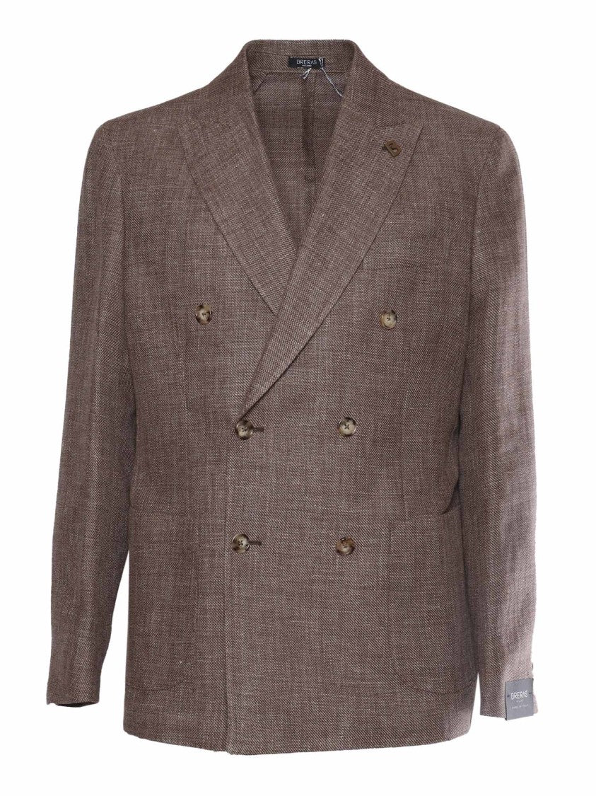 Breras Double-Breasted Textured Jacket With Classic Lapel