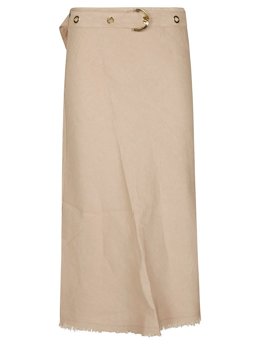 Pinko Hebe Wrap Style Linen Blend Skirt