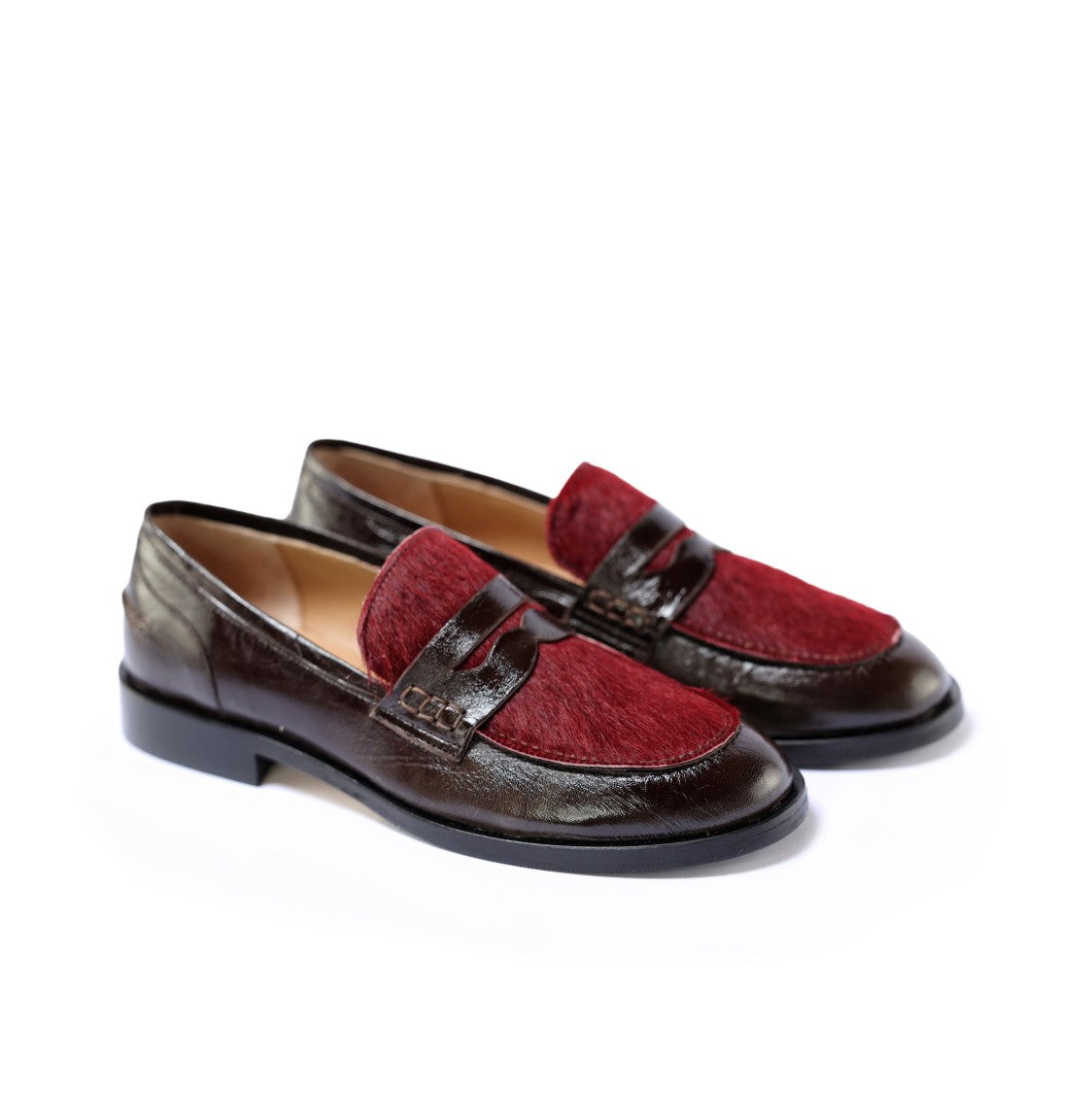 Ton Gout Cavallino Leather Loafers Textured Vamp