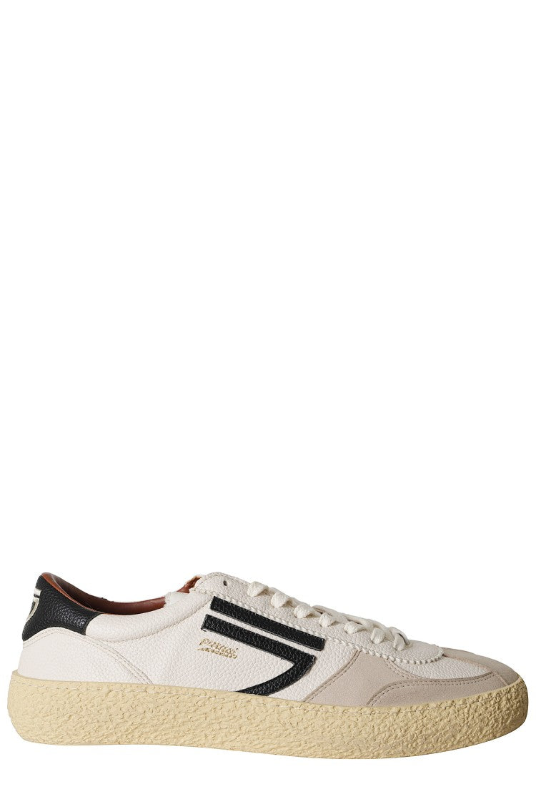 Puraai White 1.01 Vintage Logo Details Leather Rubber Sneakers