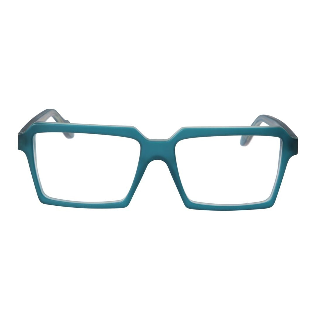 Kador Teal Disko Light Translucent Rectangular Sunglasses