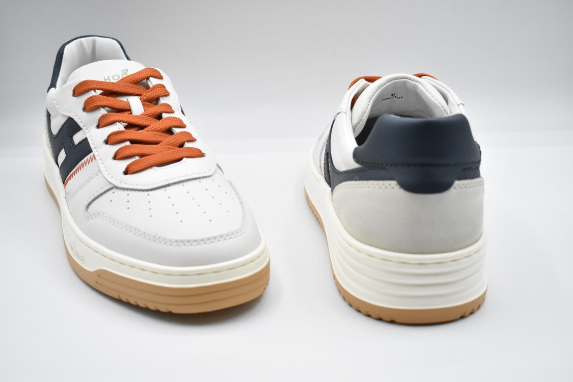 Hogan Sneakers In White Orange With Contrasting Laces