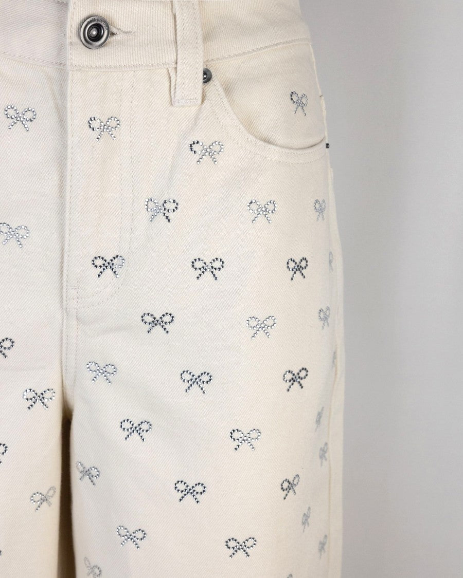 Self-Portrait Jeans With Rhinestone Bows
